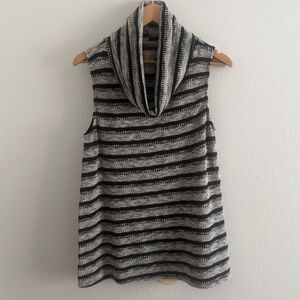 Dolan Left Coast Collection Sleeveless Cowl Neck Striped Knit Sweater Tank L